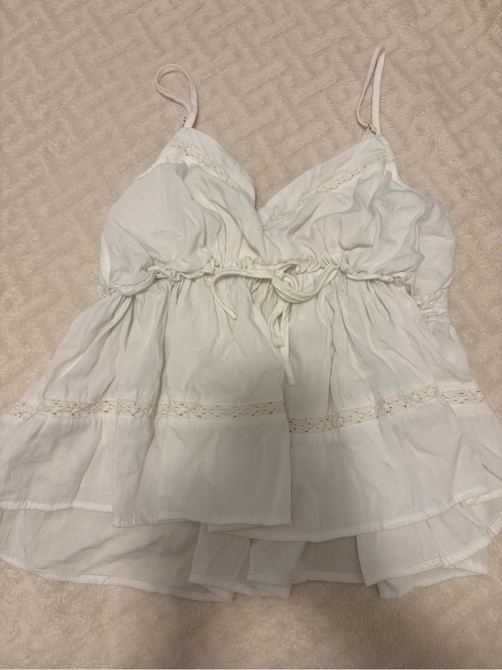 white flowy babydoll top